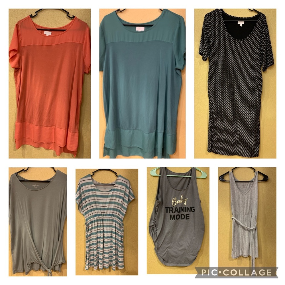 A glow xl maternity tops, tanks and dress.
